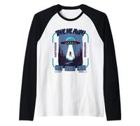 Retro UFO Abduction Sci-Fi Alien Beam Me Up Aesthetic Art Raglan Baseball Tee