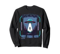 Retro UFO Abduction Sci-Fi Alien Beam Me Up Aesthetic Art Sweatshirt