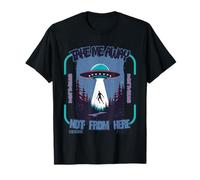 Retro UFO Abduction Sci-Fi Alien Beam Me Up Aesthetic Art T-Shirt