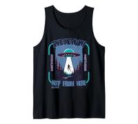 Retro UFO Abduction Sci-Fi Alien Beam Me Up Aesthetic Art Tank Top