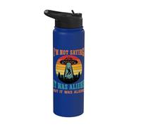 Retro UFO Alien Not Saying Aliens Extraterrestrial Retro Stainless Steel Insulated Water Bottle