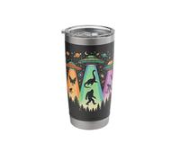 Retro UFO Beams Bigfoot and Folklore Creatures Stainless Steel Insulated Tumbler