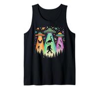 Retro UFO Beams Bigfoot and Folklore Creatures Tank Top