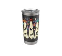 Retro UFO Beams Bigfoot and Mystery Creatures Stainless Steel Insulated Tumbler