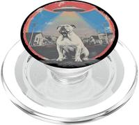Retro UFO Bulldog Abduction Vintage Sci Fi Alien Invasion PopSockets PopGrip for MagSafe