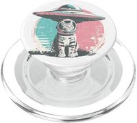 Retro UFO Cat Astronaut Alien Sci Fi Space Funny Pastel PopSockets PopGrip for MagSafe