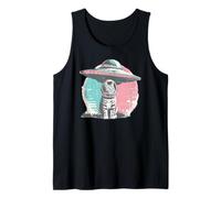 Retro UFO Cat Astronaut Alien Sci Fi Space Funny Pastel Tank Top