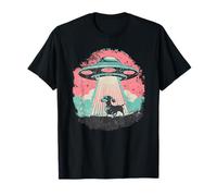 Retro UFO Dachshund Dog Alien Beam Vintage Sci Fi Pooch T-Shirt