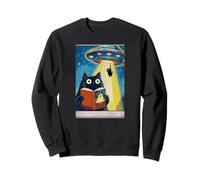 Retro UFO Funny Cat Abduction Alien Conspiracy Flying Saucer Sweatshirt