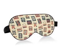Retro UK London Postage Stamp Bird Eye Fabric Sleep Mask, Blindfold, Super Smooth Eye Mask
