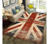 Retro Union Jack Area Rug,100x150cm, British Flag Rugs Non-Slip and Anti-Fading, Easy to Care for Living Room, Bedroom, Office Decoration Machine Washable Floor Mat Doormats Living Room Bedroom