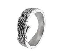 Retro Unisex Adjustable Thumb Rings Silver Plated Alloy Jewelry Portable Feathered Designs Ornament for Everyday Wear Open Feathered Rings for Women Men Unisex