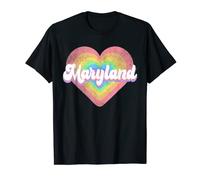 Retro US Citizen America State Heart Love Maryland T-Shirt