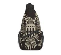 Retro USA American Flag Bald Eagle Cross Chest Bag Diagonally Sling Backpack Crossbody Shoulder Bag Travel Hiking Daypacks for Men Women