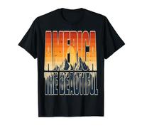 Retro USA Landscape Mountain Forest Sunset Graphic T-Shirt
