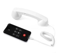 Retro USB-C Handset for Smartphones Delivering Nostalgic Experience Through Direct Wired Audio Path and Tactile (White)