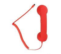 Retro USB-C Handset for Smartphones Featuring Integrated Microphone, Ergonomic Hold, and Dependable ABS Material Build (Red)
