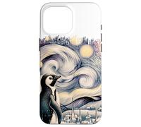 Retro Van Gogh Starry Night Christmas Penguin Winter Snowy Case for iPhone 16 Pro Max