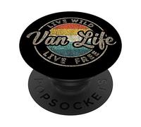Retro Van Life Gift Vintage Van Dwellers Nomads Van Life PopSockets Adhesive PopGrip