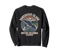 Retro Vancouver Island Orcas Salmon British Columbia Canada Sweatshirt