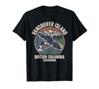 Retro Vancouver Island Orcas Salmon British Columbia Canada Value Graphic T-Shirt