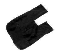Retro Velvet Wrist Bag Japanese Style Flannel Handbag for Women | Solid Black, One Knot Handle Longer Than the Other, Soft-touch Feel, for Cosmetics or Lunch Storage