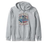 Retro Venice Beach West Coast Logo Shirt Zip Hoodie