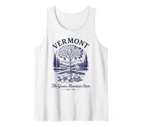 Retro Vermont State Shirt Est 1791 Maple Syrup Ski Trails Tank Top