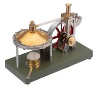 Retro Vertical Metal Steam Engine Model, Mini Retro Steam Generator with Spherical Boiler and Fixed bracket & 40-piece model assembly kit, Physics Experiment Set for Kids Adults
