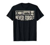 Retro VHS Cassette Floppy Disk Never Forget Nostalgia T-Shirt