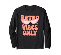 Retro Vibes Only Women Y2K Bubble Letter Sunglasses 2000s Long Sleeve T-Shirt