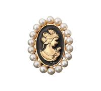 Retro Victorian Cameo Brooch with Crystal Rhinestones and Pearls Stylish Accessory for Jackets Scarves Women Jewelry Victorian Jewelry Gifts for Mothers Wives