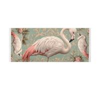 Retro Victorian-style Flamingo Flat Design lace edge Refrigerator Top Cover with side bag sturdy Washer and Dryer Covers for the Top for Laundry Room Kitchen Fall Decor Halloween Decor