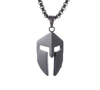 Retro Victory Ares Spartan Helmet Pendant Necklace Hip Hop Rock Men and Women Couple Necklace Rapper Stainless Steel Jewelry