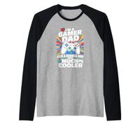 Retro Video Gamer Dad Like A Normal Dad Only Much Cooler Raglan Baseball Tee