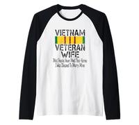 Retro Vietnam Veteran Wife Military Vet Spouse Raglan Baseball Tee