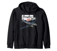 Retro Vintage 1930's Douglas DC3 Airplane Aircraft Novelty Zip Hoodie
