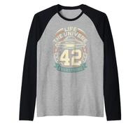 Retro Vintage 42 Answer to Life The Universe and Everything Raglan Baseball Tee