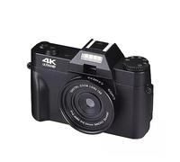 Retro Vintage 48MP Selfie Camera Flip Screen Wide Angle 4K Camcorder Macro Lens Vlog Photography Digital Video Recorder Takes Sharp Smooth(64G SD Card,No Lens)
