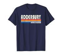 Retro Vintage 70s 80s Style Adderbury, United Kingdom T-Shirt, Men, Navy Blue, Medium