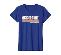 Retro Vintage 70s 80s Style Adderbury, United Kingdom T-Shirt, Women, Royal Blue, Medium