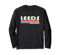 Retro Vintage 70s 80s Style Leeds, United Kingdom Long Sleeve T-Shirt