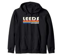 Retro Vintage 70s 80s Style Leeds, United Kingdom Zip Hoodie