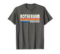 Retro Vintage 70s 80s Style Rotherham, United Kingdom T-Shirt, Men, Asphalt Grey, XX-Large