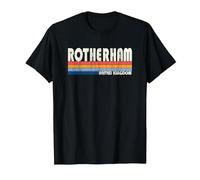 Retro Vintage 70s 80s Style Rotherham, United Kingdom T-Shirt, Men, Black, Small