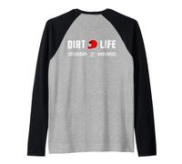 Retro Vintage 70s Offroad Dirt Life Style on the Back Raglan Baseball Tee