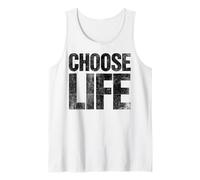 Retro Vintage 80s Halloween Costume Choose Life Distressed Tank Top