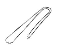 Retro Vintage 925 Sterling Silver Twisted Rope Chain Necklace for Men Women 3mm 55cm