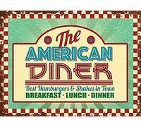 Retro Vintage American Diner Home Bar Pub Kitchen Restaurant Wall Deocr Plaque Signs 8 x 12inch