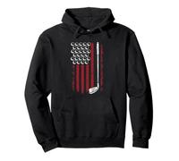 Retro Vintage American Flag Golf Golfer Funny Club Golfing Pullover Hoodie